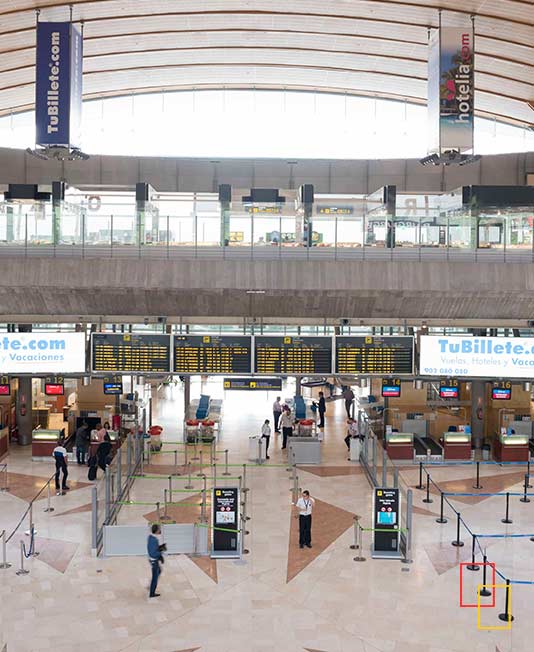 Interior y zona de control del Aeropuerto de Tenerife Norte