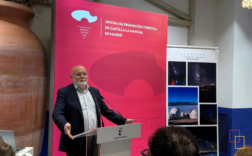 Pedro Antonio Ruiz Santos durante la presentación de Albacete Starlight en Madrid