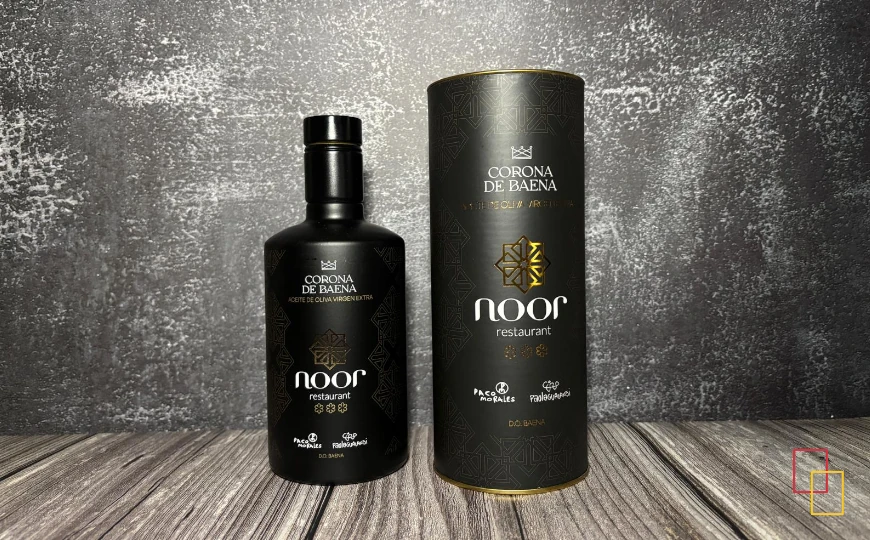 AOVE Corona de Baena edición exclusiva Noor con DOP Baena utilizado en alta gastronomía por el chef Paco Morales