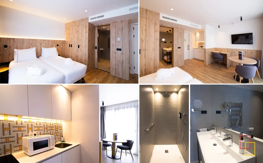 Apartamento Deluxe Twin con dos camas individuales en Muralto Madrid Princesa