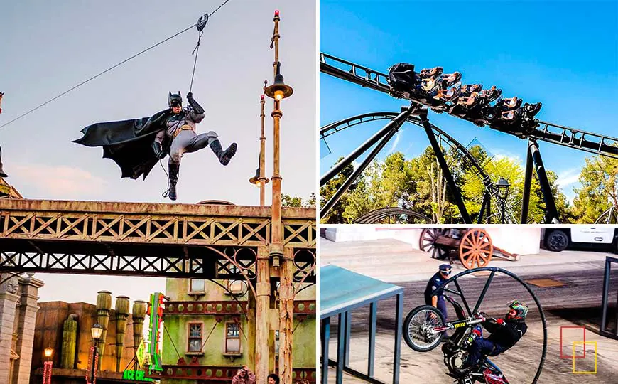 espectáculos y atracciones en áreas temáticas