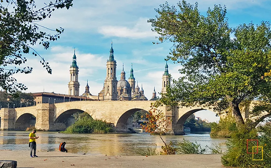 Basílica del Pilar vista desde el río Ebro
