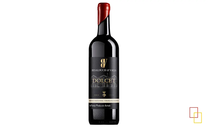 Botella del vino blanco semidulce Dolcet de Besalduch Valls & Bellmunt