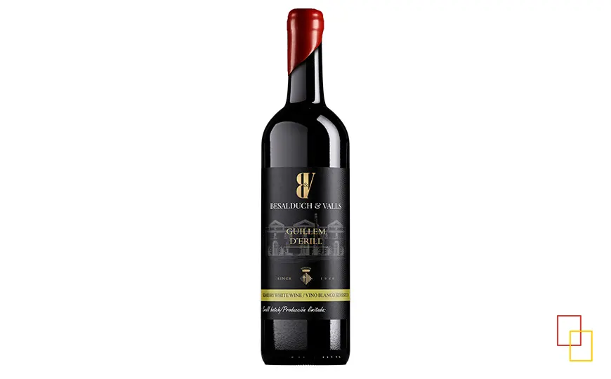 Botella del vino blanco semiseco de aguja natural Guillem d’Erill de Besalduch Valls & Bellmunt
