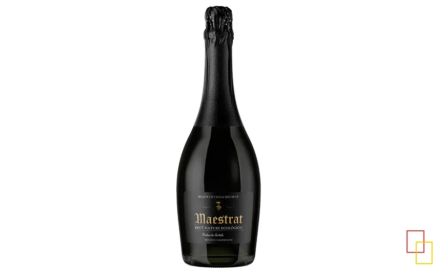 Botella del espumoso Maestrat Brut Nature de Besalduch Valls & Bellmunt