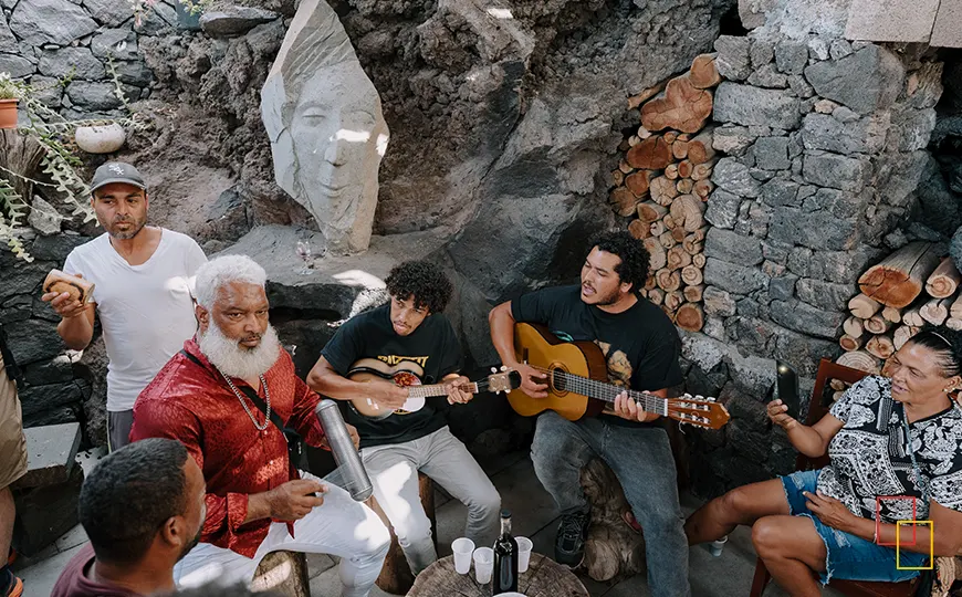 Músicos locales en Chã das Caldeiras, Fogo