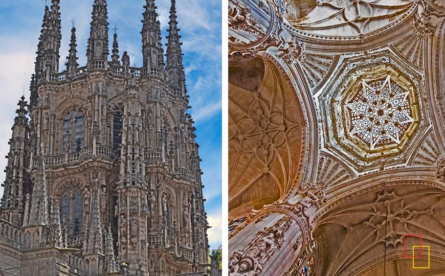 Fachada y bóveda de la Catedral de Burgos