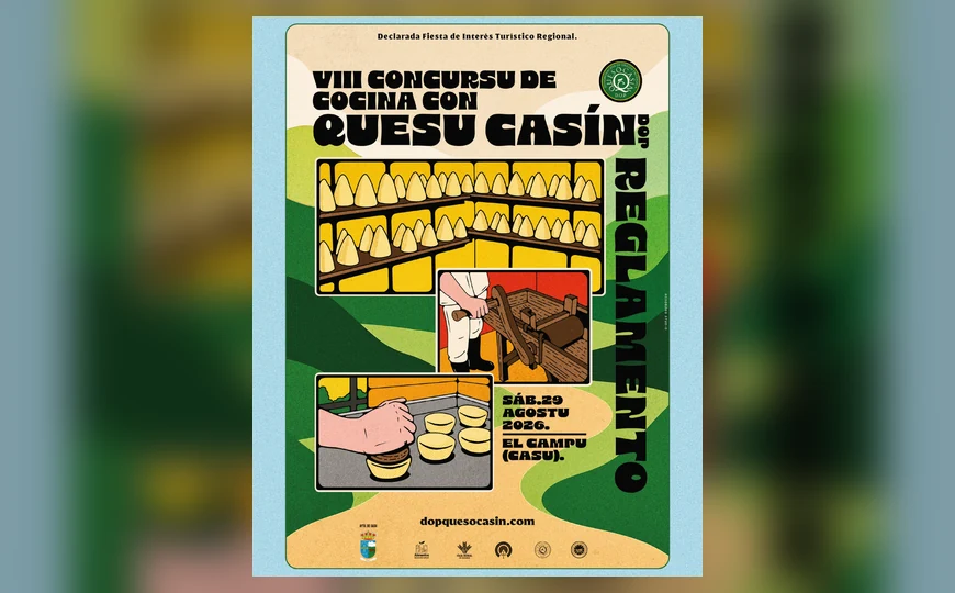 Cartel del Certamen del Quesu Casín DOP 2026 en El Campu