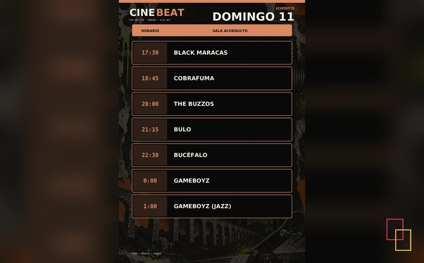 Horarios de la clausura de CineBeat 2026