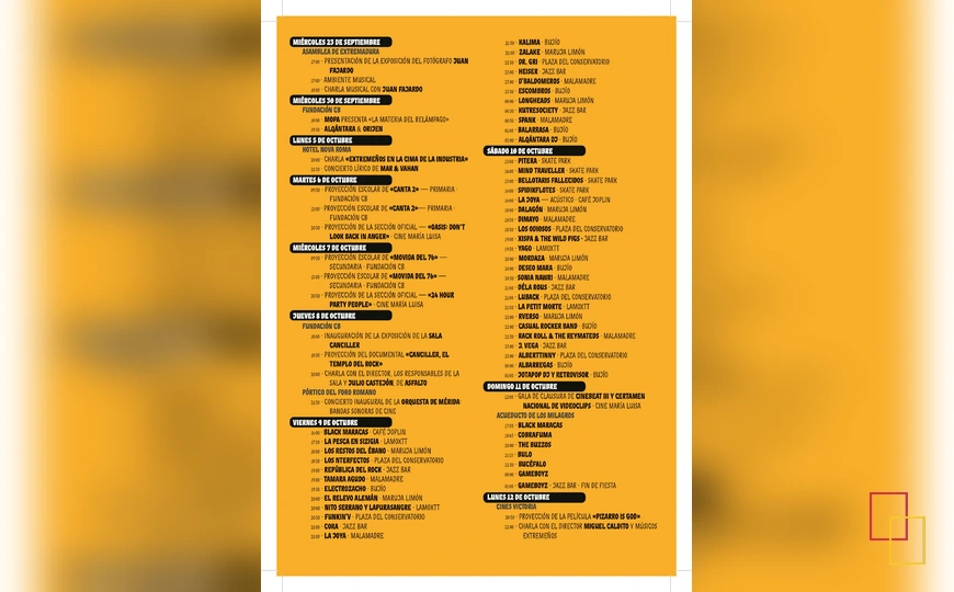 Programa completo de CineBeat 2026 en Mérida