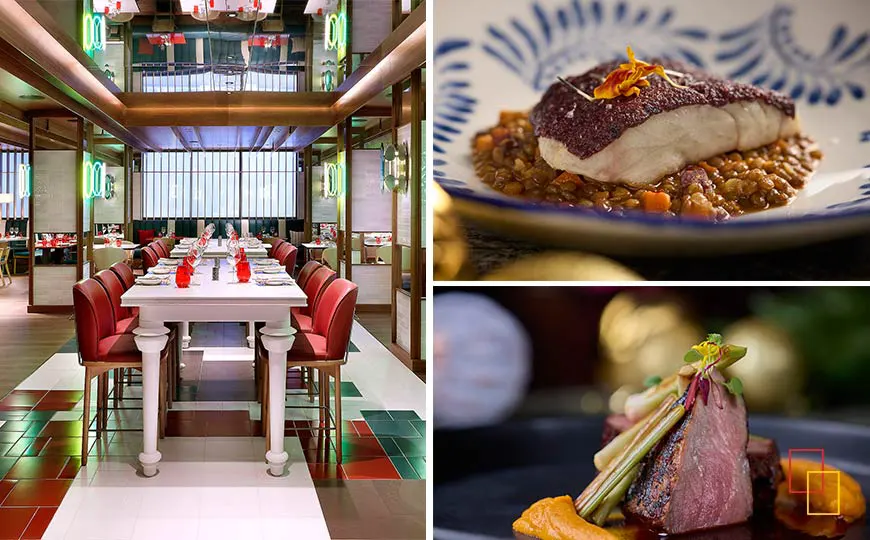 Interior y platos del Hard Rock Hotel Madrid