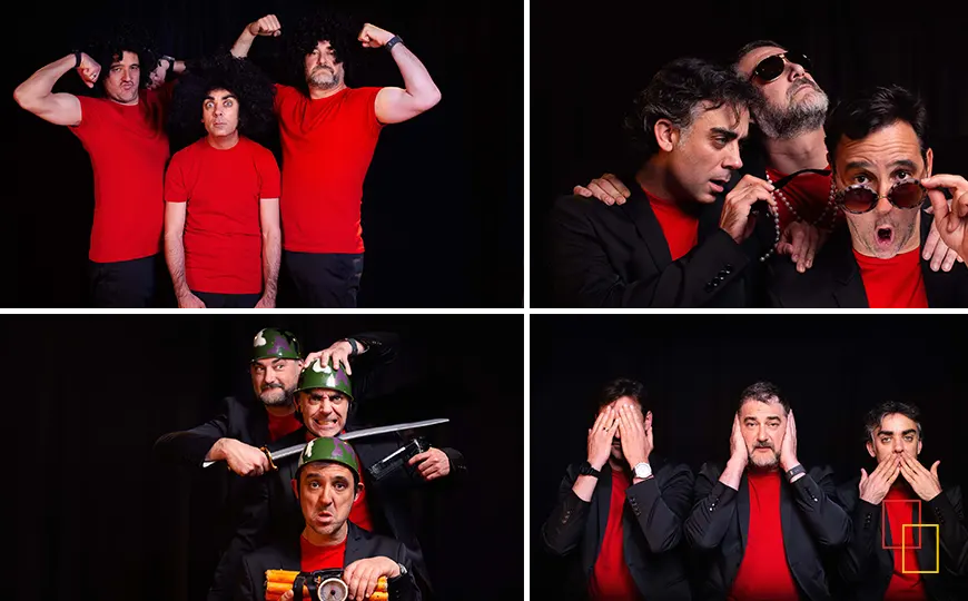 Escena improvisada en Corta el cable rojo, con músico en directo