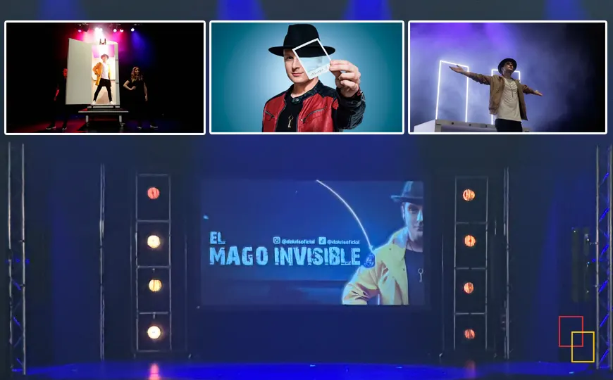 Dakris, el Mago Invisible, actuando en el Teatro Gran Vía de Madrid