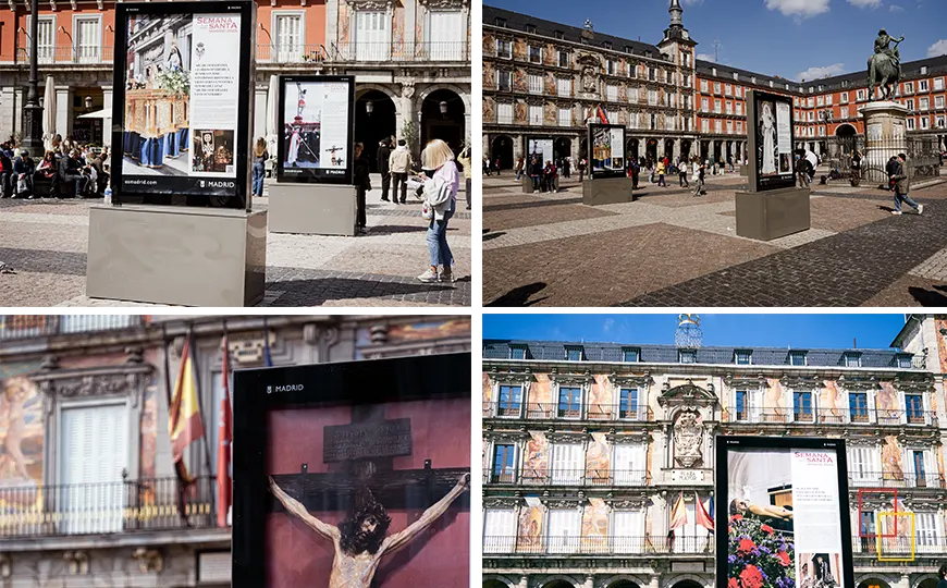 Exposición cofrade en la Plaza Mayor