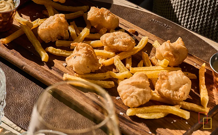 Fish & chips de merluza de pincho