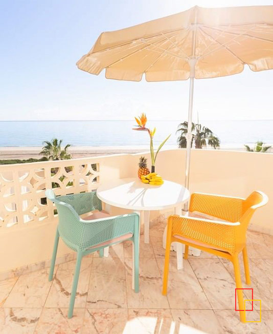 terraza con vistas al océano