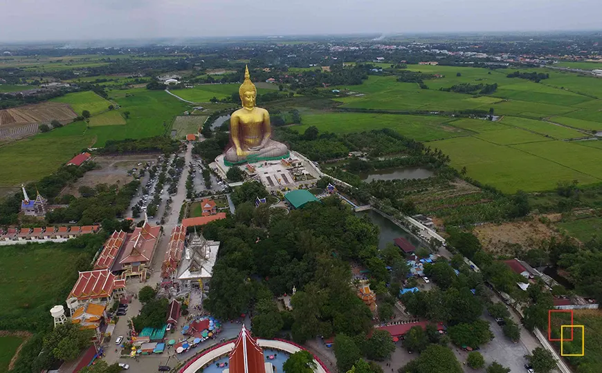 Gran Buda de Ang Thong desde el aire, Tailandia