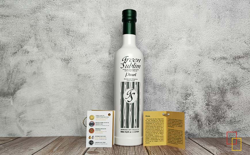 AOVE Green Sublim presenta su exquisita variedad Picual en botella de 500 ml