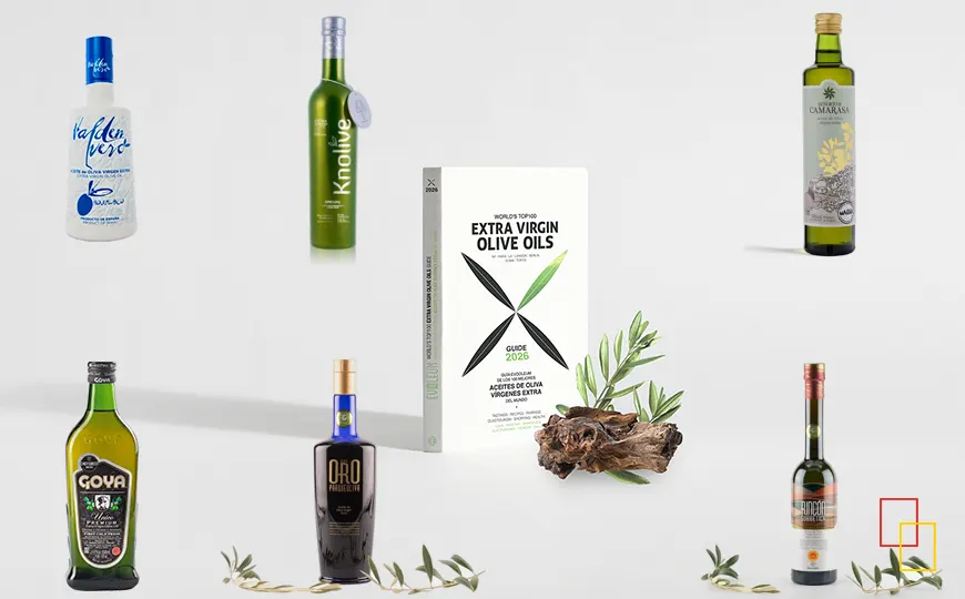 Portada de la Guía EVOOLEUM 2026 World's TOP100 Extra Virgin Olive Oils