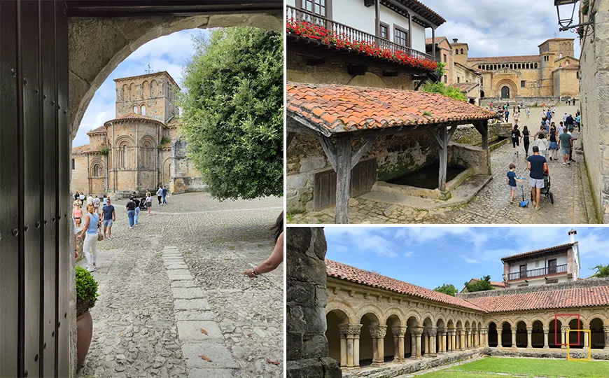 Calle empedrada con casas históricas en Santillana del Mar