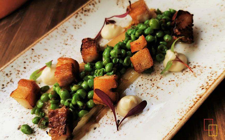 plato de guisantes del Maresme en restaurante Lacabía de Chamberí - Madrid