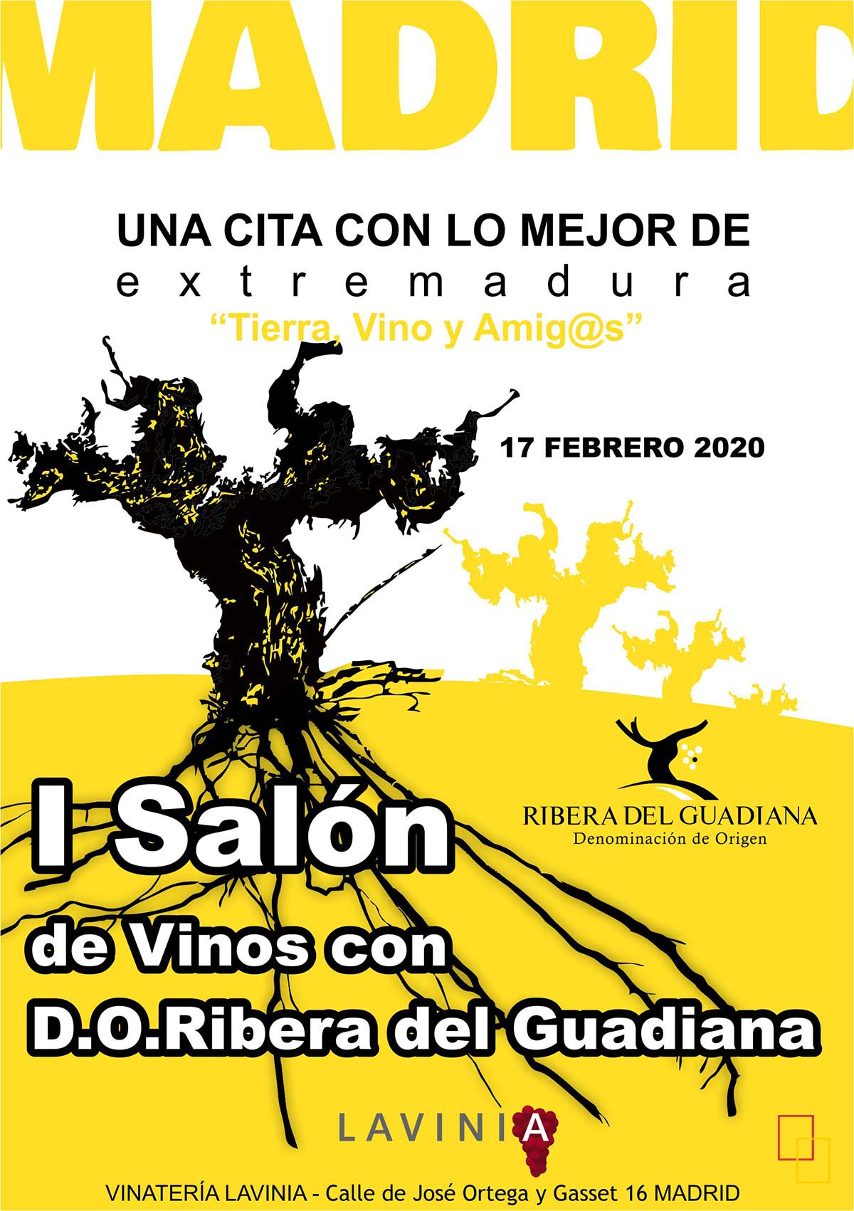 I Salón de Vinos con Denominación de Origen Ribera del Guadiana 17 de febrero 2020 en Lavinia, Madrid
