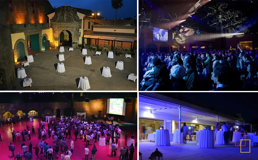 Isla Mágica Sevilla: parque temático con Anfiteatro del Lago y El Fuerte para eventos corporativos, cenas temáticas y team building