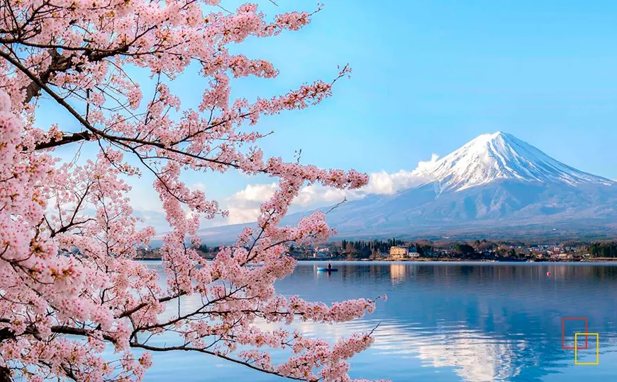 Monte Fuji reflejado en el lago Kawaguchiko