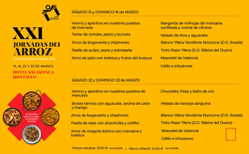 menú Jornadas del Arroz 2025
