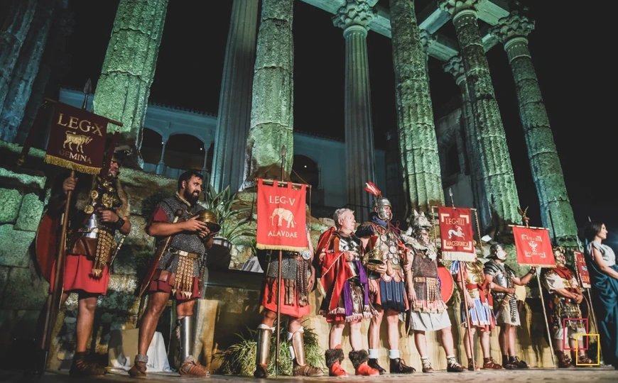 Legiones romanas en el Templo de Diana durante Emerita Lvdica