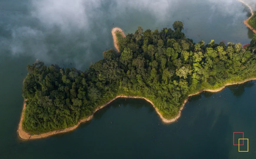 Paisaje selvático de Royal Belum visto desde el aire