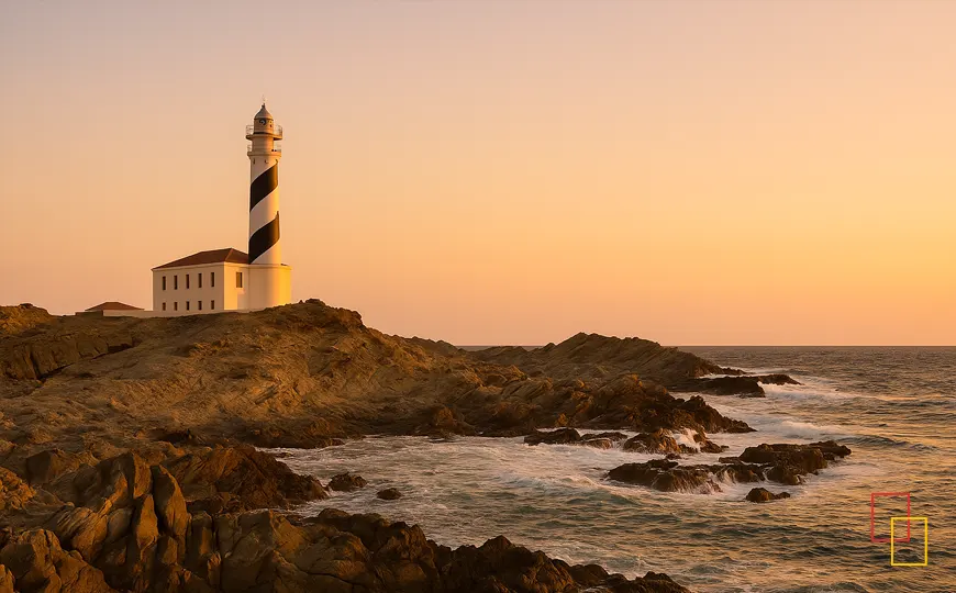 Atardecer romántico junto al Faro de Favàritx en Menorca