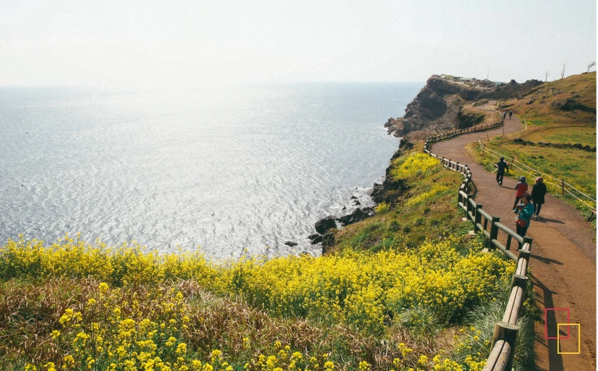 Songaksan Mountain en Jeju, ruta con vistas a la costa