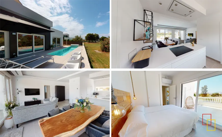 Villas con piscina privada y jardines en Oliva Nova