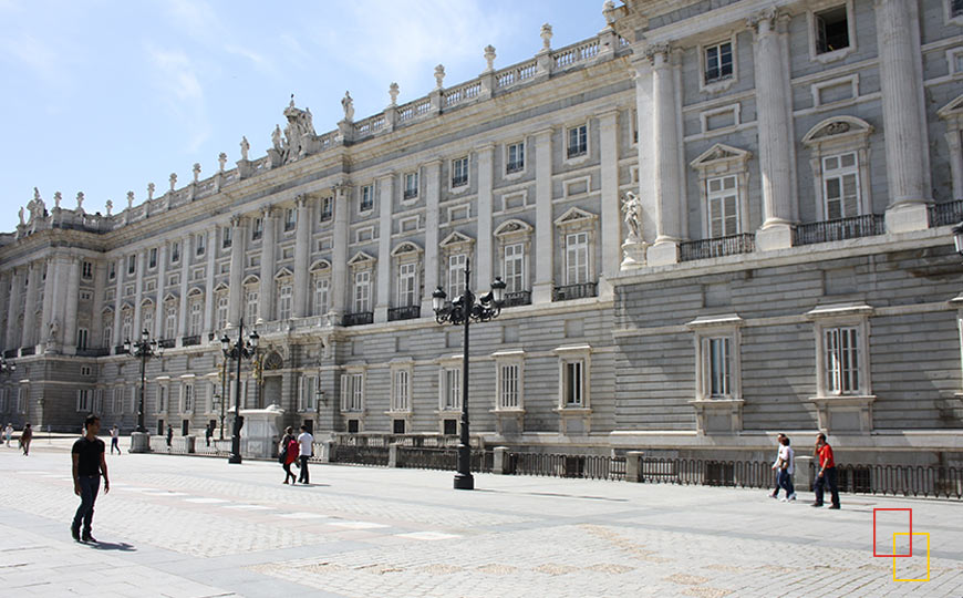 Vista del Palacio Real de Madrid desde la Plaza de Oriente