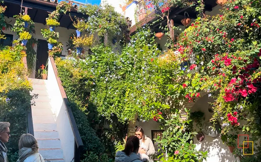 Patio cordobés con flores en el Palacio de Viana (Córdoba)