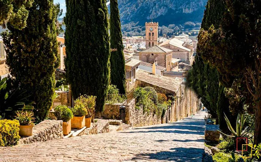 Pollença en la Sierre de Tramontana