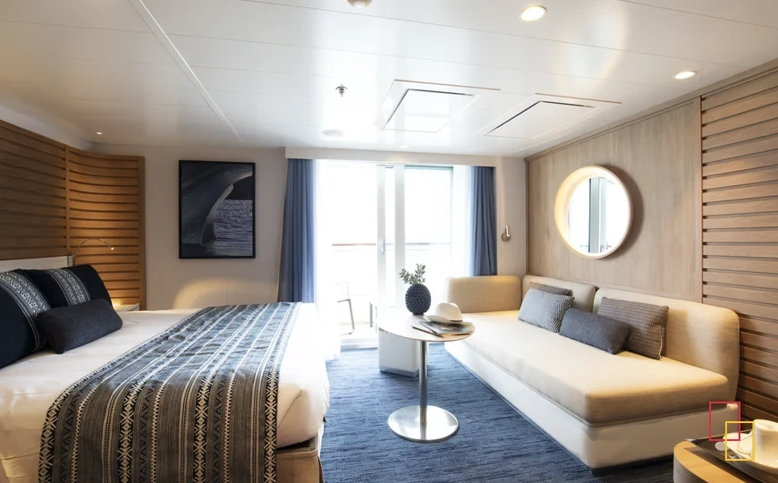 Suite deluxe de PONANT como ejemplo de crucero boutique y expedición