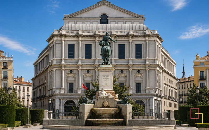 Teatro Real de Madrid frente al Palacio Real