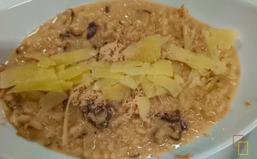 Risotto de shiitake, ternera trufada y parmesano