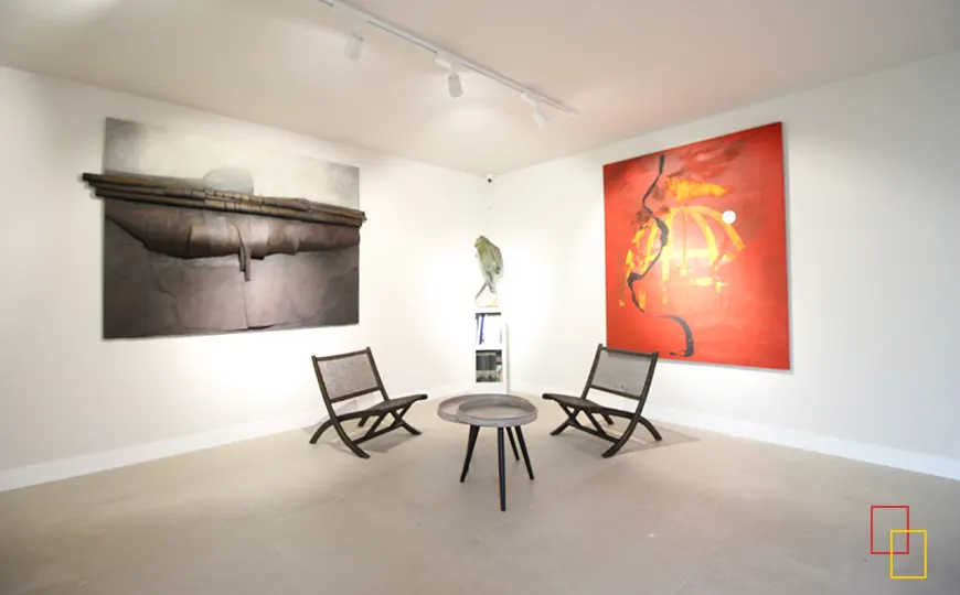 Detalle obras de Francisco Farreras, José Manuel Broto y Witness Bonjisi