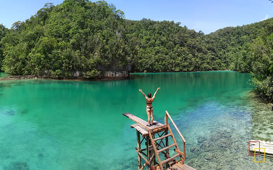 Sugba Lagoon en Siargao visto desde el mirador