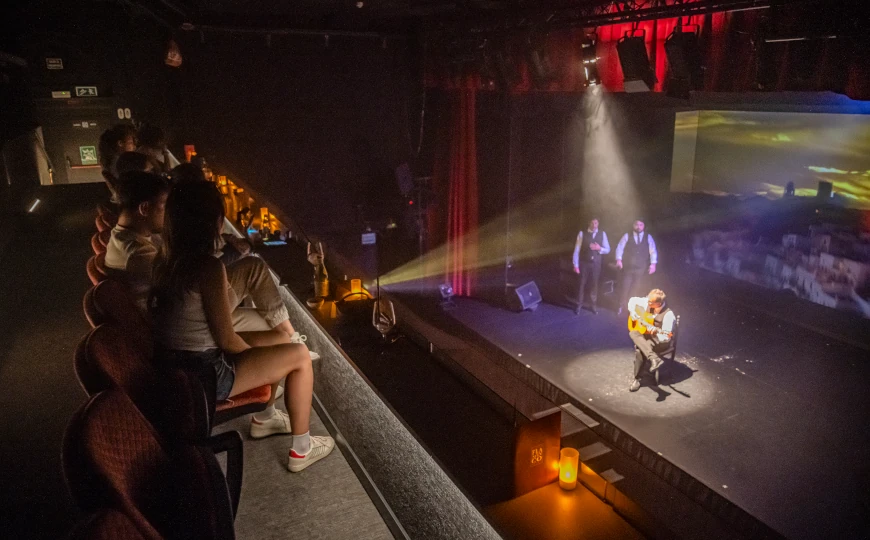 Vista lateral del público asistiendo a un espectáculo en Teatro Flamenco Madrid