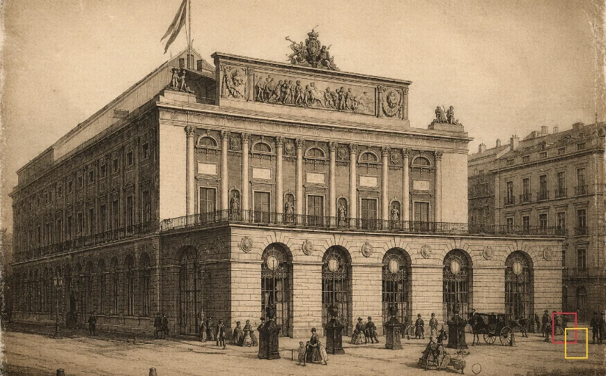 Fachada histórica del Teatro Real de Madrid