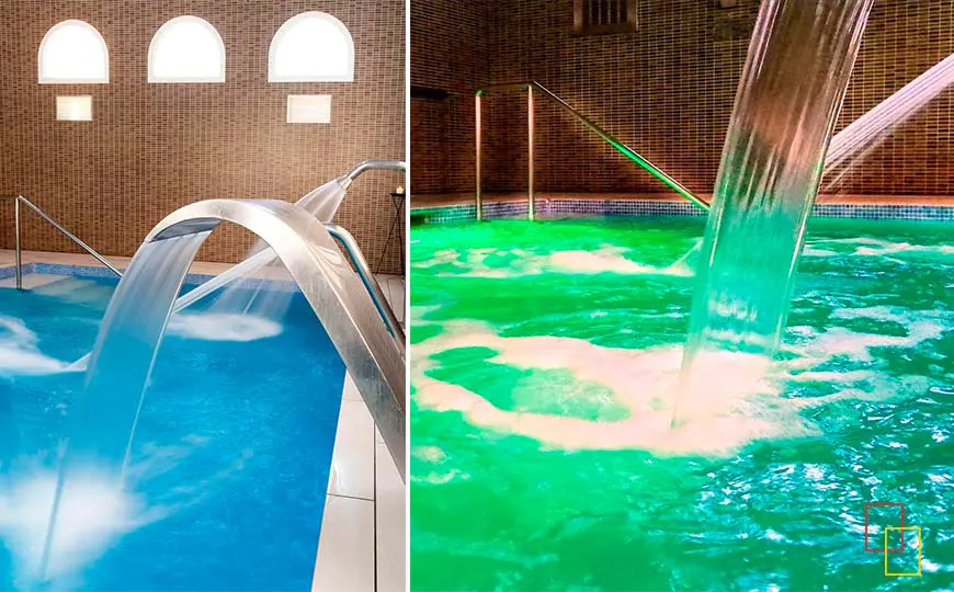 Piscina termal en 1881 Hotel Balneario Vichy Catalan