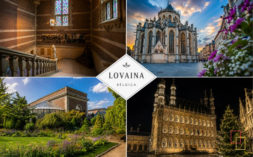 Lugares imprescindibles que ver en Lovaina, como la Iglesia de San Pedro, el Jardín Botánico y el Ayuntamiento gótico iluminado